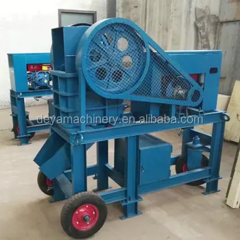 small portable rock crusher driven by diesel engine