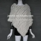 New Product Knit Fur Cape / Knitted Rabbit Fur Poncho Shawl For Fashion Ladies