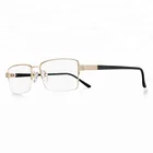 Luxury Fashion 18K Gold Buffalo Horn Half Frame Optical Glasses Frame for Men