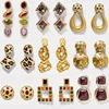 Kaimei Trends 2019 New Fashion ZA Jewelry Vintage Matt Gold Heart Geometric Teardrop Metal Drops Statement Drop Earrings Women