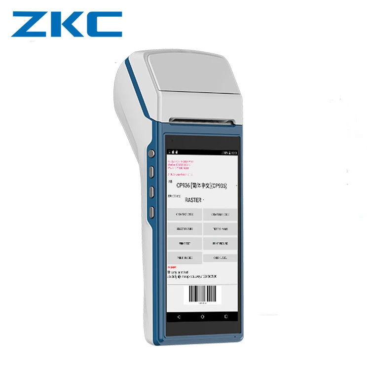 ZKC5501 3G WCDMA WiFi PDA Handheld Android com construído em Impressora Térmica Móvel NFC Leitor De Cartão RFID