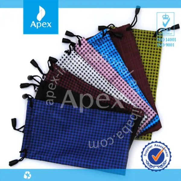 custom promotion fabric microfiber drawstring sunglasses bag