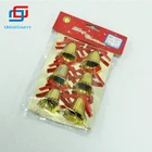 6Pcs Gold Color Plastic Christmas Bells Festival Decorations