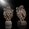 Modern art design metal table decor bronze lion head sculpture