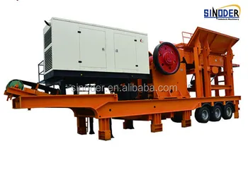 Mobile Rock Crusher plant used in stone and construction waste ore crushing