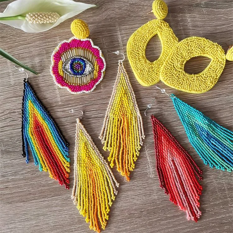Beads Earrings Bohemian beaded earrings handmade beaded Drop Dangle Earrings for women Jewelry 2019 New Fashion, Multi color
Beads Earrings Bohemian beaded earrings handmade beaded Drop Dangle Earrings for women Jewelry 2019 New Fashion, Multi color