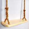 High Quality Poplar Wooden Swing, Natural Cotton Ropes Outdoor & Indoor Swing , Outdoor Wooden Tree Swing for Adults Kids