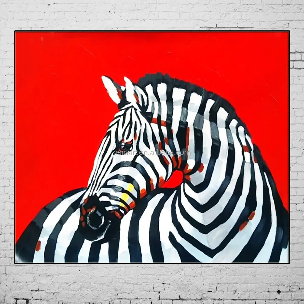 New Hand Painted Paintings Hot Animal Pictures 3D Zebra Wall Picture Abstract Red Oil Painting
New Hand Painted Paintings Hot Animal Pictures 3D Zebra Wall Picture Abstract Red Oil Painting