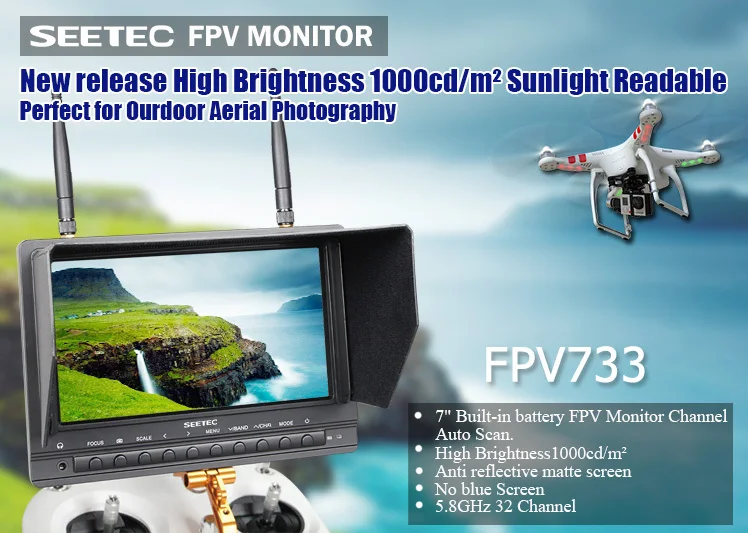 7 inch fpv quadcopter drone monitor with high d