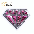 High quality garment clothes use custom diamonds design embroidery sequin applique patches