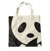 2018 panda customized recycle canvas cotton tote school college bag