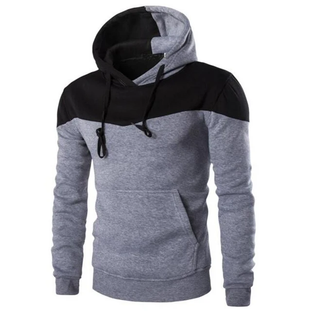 Having grey hoodie