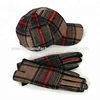 Personalized Plaid Wool Hat and Glove Set