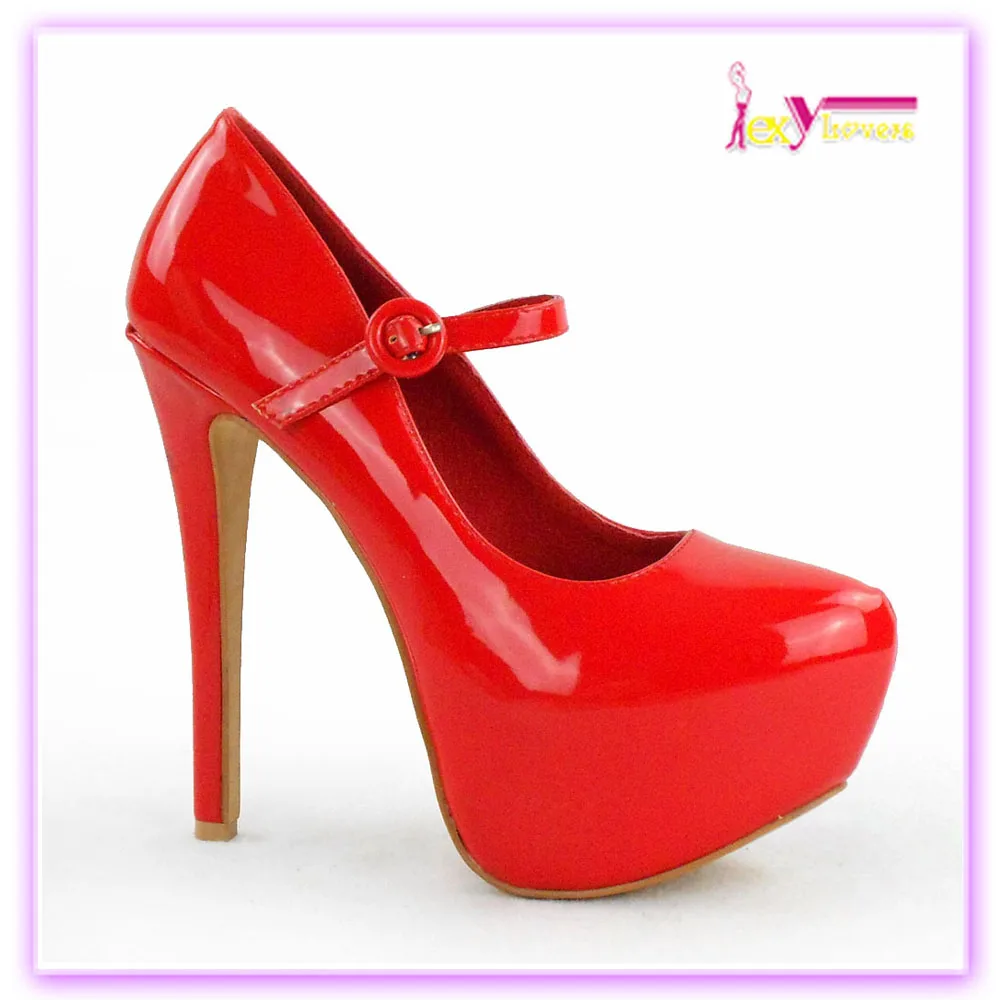 Closed toe big size 12,13 strap high heel red sole platform women ...