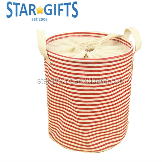 new custom stripe folding organized round home storage basket