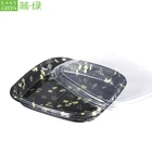 Easy Green disposable plastic party serving trays rectangular with lid