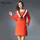 pictures orange women mini office dress for ladies