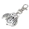 Excellent New Design Womens Mini Metal Key Ring Owl Double Open Quartz Watch Clock