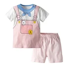 New style baby girl summer boutique cute cartoon pink 100% cotton clothes/clothing sets/outfits