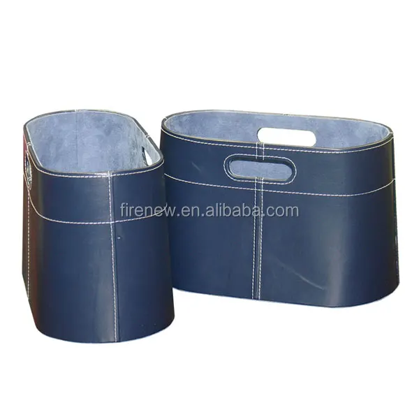 custom household gift basket pu leather hamper basket fn1286
