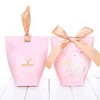WLT2-233 Nice design pink paper color bag gold foil custom logo printing cosmetic gift bag small make up tools packaging bags