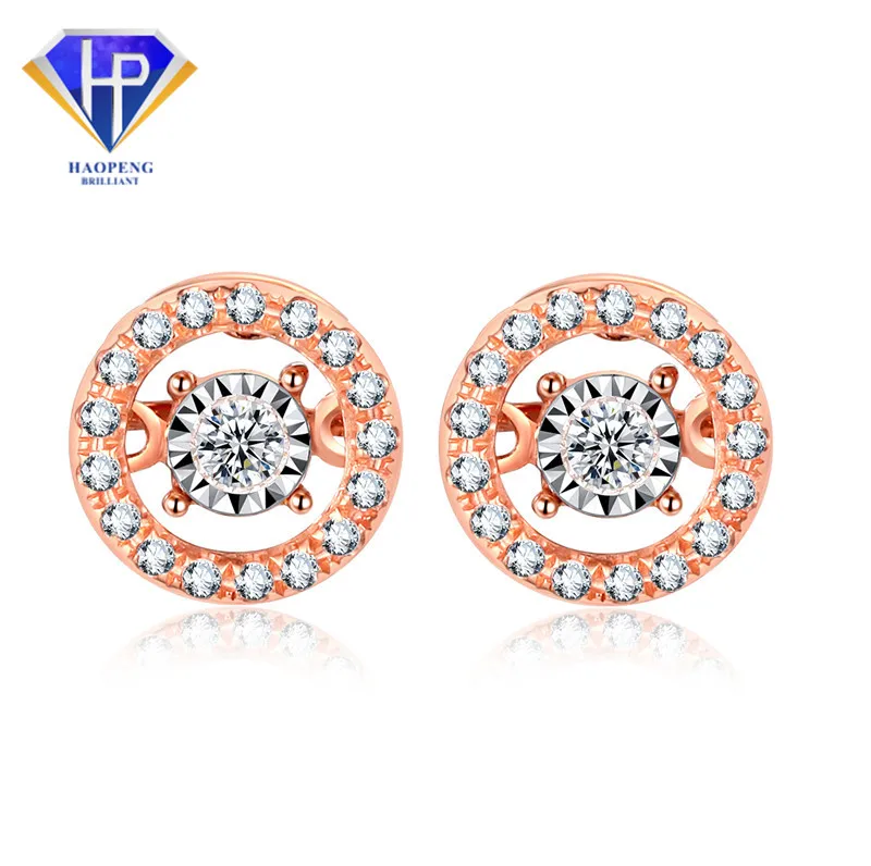 dancing diamond stud earrings