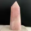 Natural Pink Crystal Column Quartz Wands Polish Obelisk Rose Crystal For Fengshui, Constellation, Hand Play