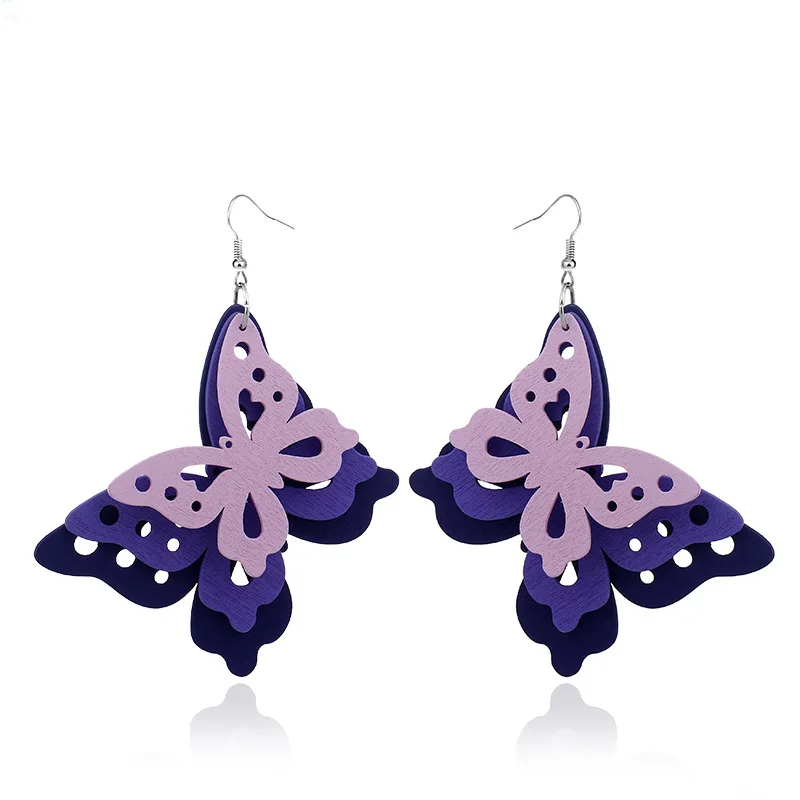 Wholesale Women Fashion African Purple Pink Big Butterfly Wooden Big Hoop Statement Dangle Earrings Jewelry, Colorful
Wholesale Women Fashion African Purple Pink Big Butterfly Wooden Big Hoop Statement Dangle Earrings Jewelry, Colorful