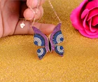Wholesale 925 Sterling Silver micro pave colored cz Butterfly Shape Pendant Charm