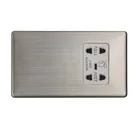 Metal Screwless N Range- high quality British Standard Hotel Wall Electrical Bathroom Shaver Socket