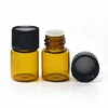 Free sample mini small empty 2ml amber glass vial essential oil bottle with screw cap