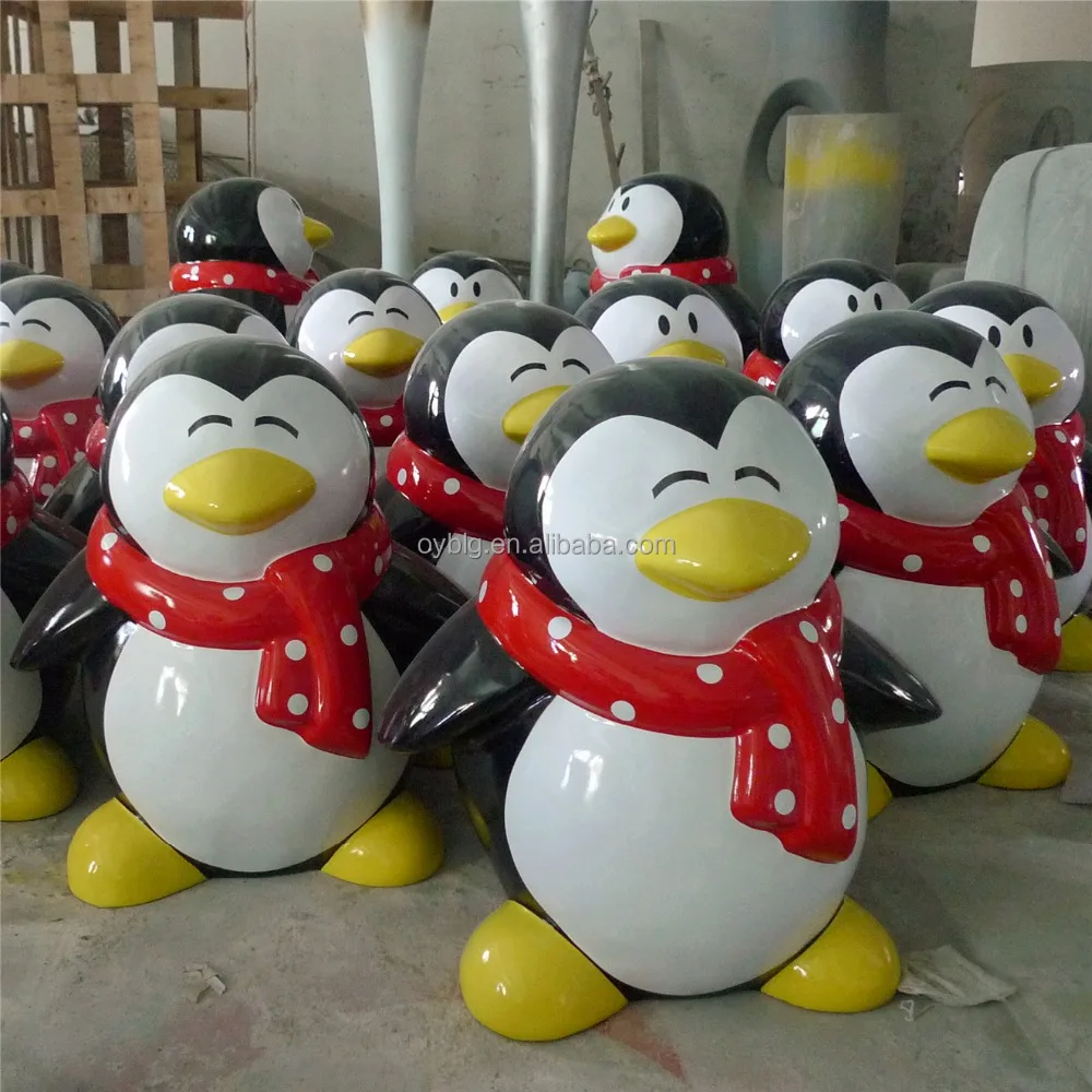 Life Size Cartoon Fiberglass Sculpture Penguin Statue Winter Set Design Decoration Santa Grotto Buy Shopping Mall Christmas Penguin Sculpture Outdoor