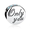925 Sterling Silver Jewelry Round Only you Best Friend Charm Bead for Brand Bracelet