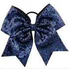 7 INCH Sequin glitter rhinestone cheer bows for Cheerleading Girl