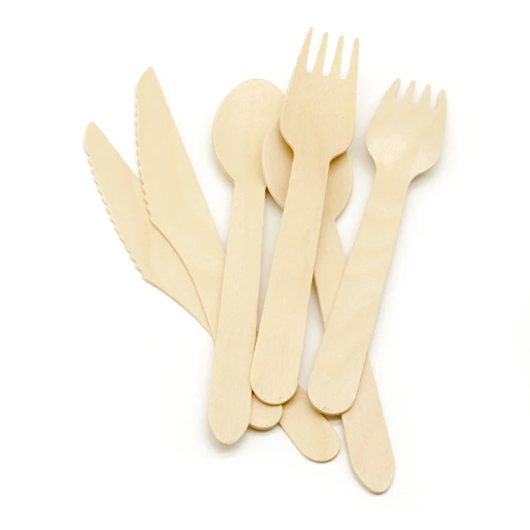 Biodegradable Wooden Bamboo Cutlery Disposable Fork Spoon And Knife Set