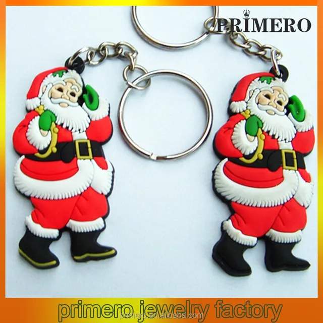 keychain double sided rubber key chain keychain father christmas