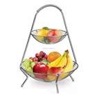 Customized 2 Tiers Metal Round Fruit Basket Storage Basket