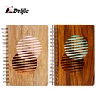 Chinese note book manufacture promotional wood texture spiral notebook with blank pages