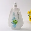 custom plastic with suction nozzle special shaped juice bag liquid laundry bag plastic stand up bag