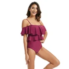 Sexy Open One Piece Swimwear Brazilian Red Bikini For Mature Women