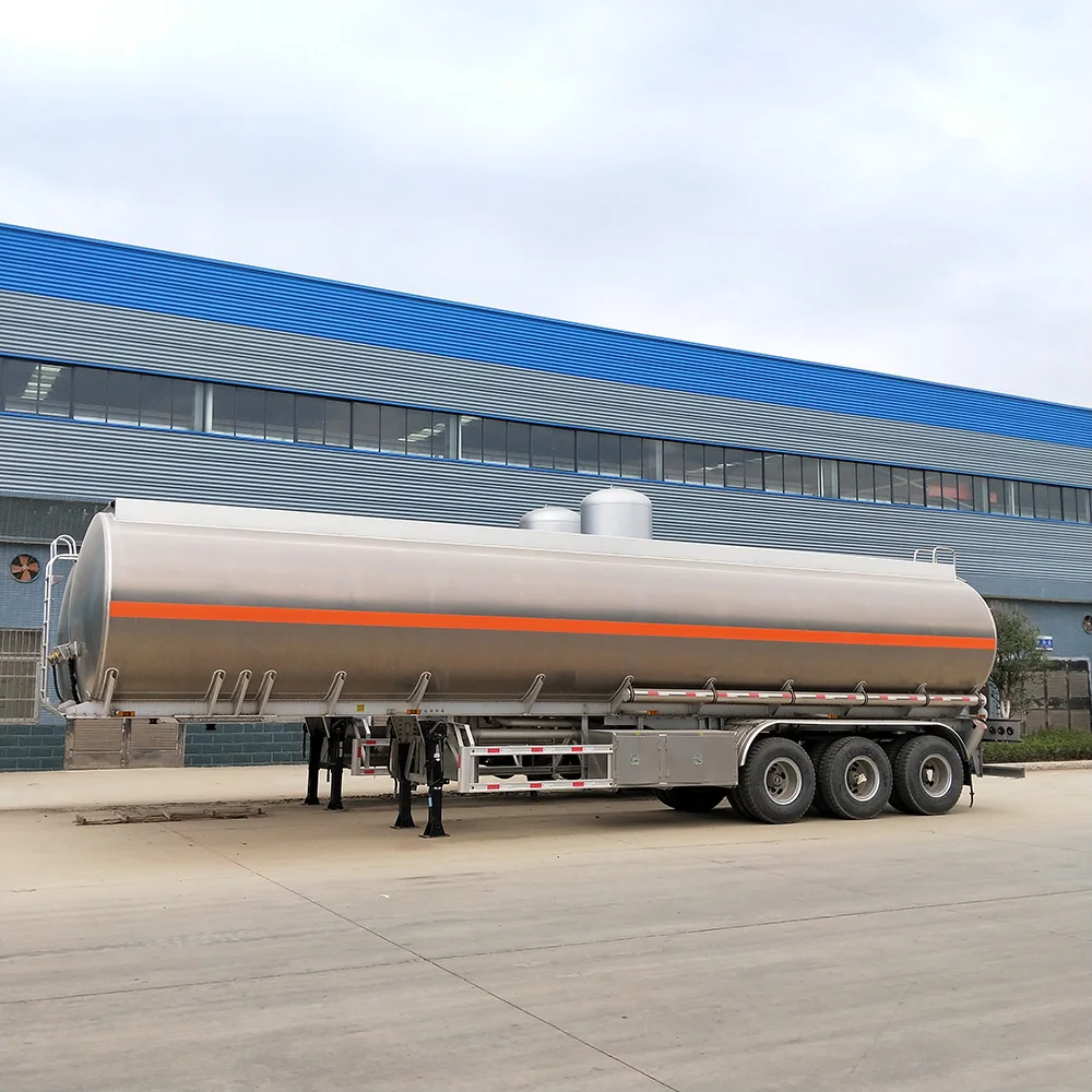 oil/milk/chemical transport 3 BPW axles glossy aluminium alloy semi trailer tanker