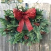 W7180 New fashion Winter Wedding Chevron and Plaid Bow Rustic Cardinal Wreath