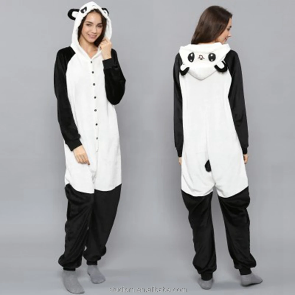 wholesale 2017 hot sale winter women onesie pajamas in panda