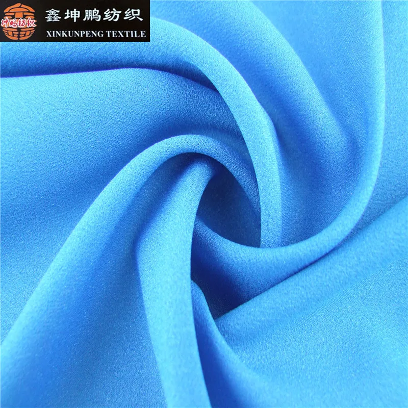 Woven solid blue drapery 100% polyester wholesale pure silk fabric for clothing