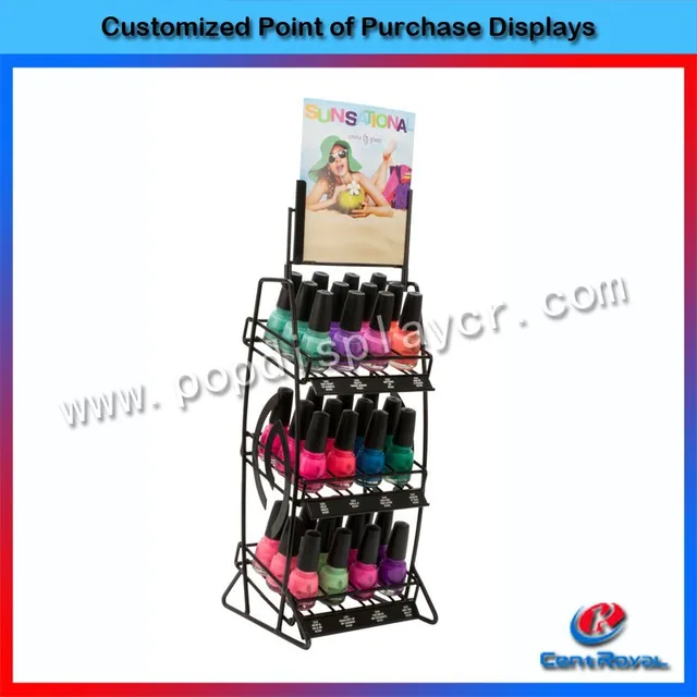 3-layer counter metal essie nail polish display rack