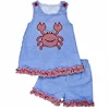 /product-detail/puresun-high-quality-baby-girls-boutique-summer-outfits-hot-sell-seersucker-swimsuit-crab-applique-children-clothes-62010201937.html