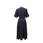 Online shopping anti-wrinkle belt chiffon v-neck women dress with button