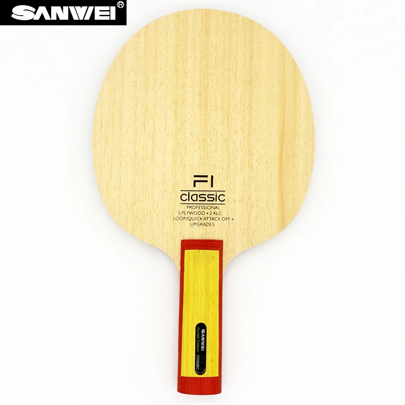 Sanwei F1 classic 5ply 2ALC with kiri core and ayous surface table tennis blade, Wood color
Sanwei F1 classic 5ply 2ALC with kiri core and ayous surface table tennis blade, Wood color