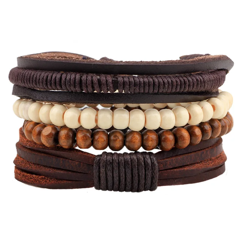 Fashion Jewelry Popular Europe Leather Bracelet with Elastic Size Natural Wooden Beads Bracelet
Fashion Jewelry Popular Europe Leather Bracelet with Elastic Size Natural Wooden Beads Bracelet