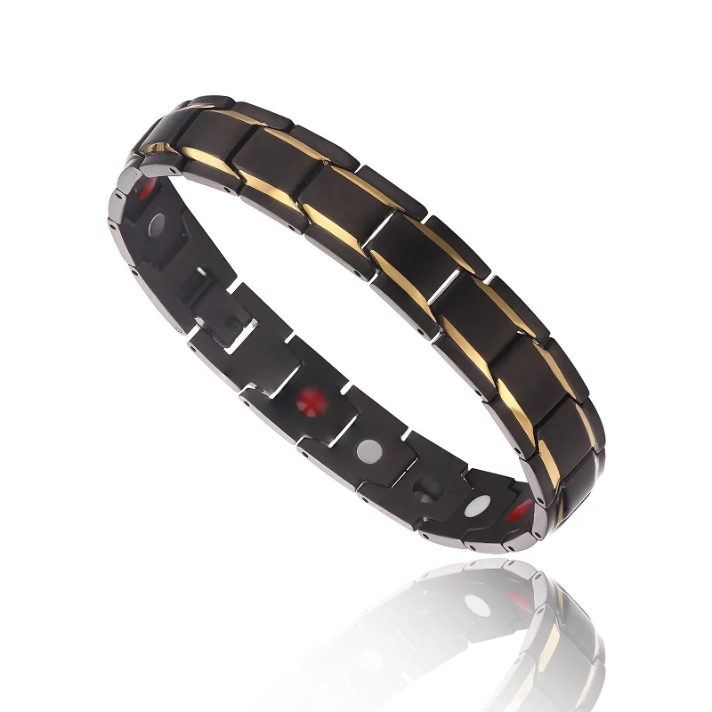 Loftily Jewelry New Men's titanium steel personalized gold inlaid magnetite titanium germanium bracelet, Black, gold
Loftily Jewelry New Men's titanium steel personalized gold inlaid magnetite titanium germanium bracelet, Black, gold